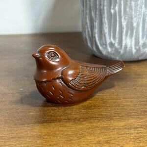 Vintage Red Resin Bird Figurine Made in Taiwan R.O.C. 3" Long